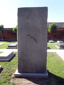 Tadeosian's tombstone at the Komitas Pantheon in Yerevan. 