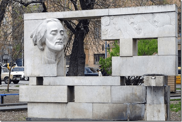 The monument to Sayat Nova in central Yerevan.